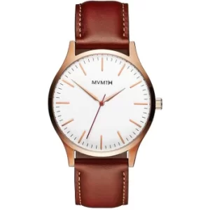 MVMT 40 Series Mens Brown Padded Leather Strap Watch