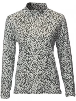 Swing Out Sister Pardus Print Roll Neck Charcoal
