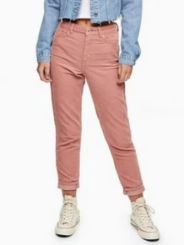 Topshop Corduroy Mom Jeans - Blush