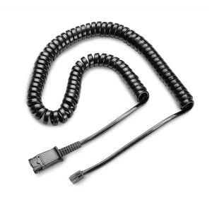 Plantronics Link Curly Cord Cable Black for Plantronics U10P Headsets