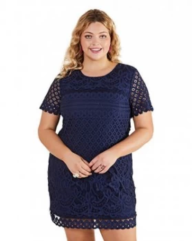 Yumi Curves Lace Tunic In Navy