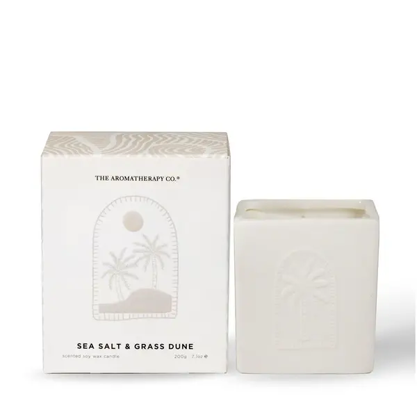 The Aromatherapy Company Sunset 200g Candle - Sea Salt & Grass Dunes White