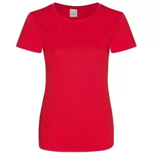 AWDis Just Cool Womens/Ladies Girlie Smooth T-Shirt (M) (Fire Red)