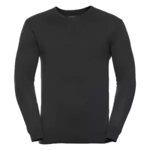 Russell Collection Mens V-Neck Knitted Pullover Sweatshirt (L) (Black)