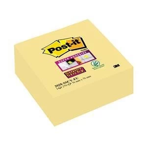 Post It Super Sticky Cube Note Pad 76mm x 76mm 1 x 270 Sheets Yellow