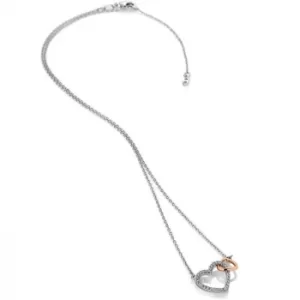 Hot Diamonds Togetherness Two Tone Topaz Hearts Necklace