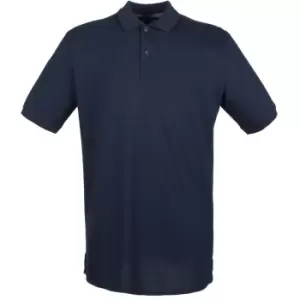 Henbury Mens Modern Fit Cotton Pique Polo Shirt (4XL) (Oxford Navy)