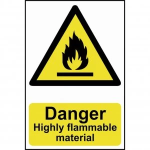 Scan Danger Highly Flammable Material Sign 200mm 300mm Standard