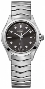 EBEL Womens Diamond Anthracite Dial Stainless Steel Watch