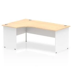 Trexus Desk Crescent Left Hand Panel End 1800x800mm Maple Top White