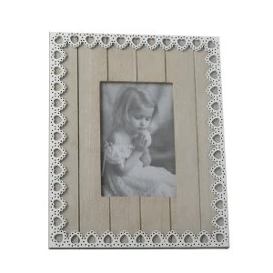 Lace Heart Rustic Wood Photo Frame By Heaven Sends