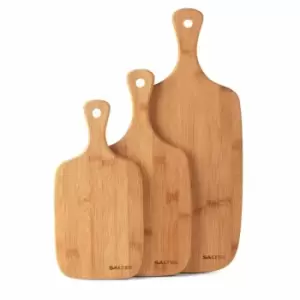 Salter BW06732 Bamboo Paddle Chopping Board Set, 3 Piece Serving Boards