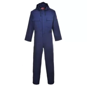 Biz Weld Mens Flame Resistant Hooded Coverall Navy 2XL