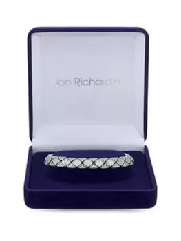 Jon Richard Rhodium Plated Gate Chain Micro Pave Bracelet - Gift Boxed