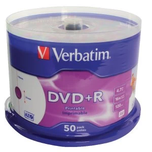 Verbatim Dvdr 16x Wide Printable 50pk