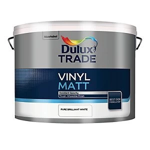 Dulux Trade Vinyl Matt Emulsion Paint - Pure Brilliant White 10L
