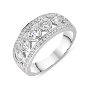 18ct White Gold Diamond Seven Stone Half Eternity Ring