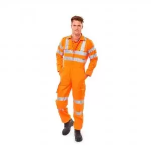 Beeswift Railspec Coveralls With Reflective Tape Size 46 Tall Orange