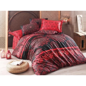 143EPF21874 Sehri-Ala - Red Red Black Single XXL Quilt Cover Set (DE)