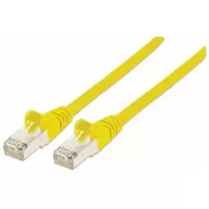 Intellinet Network Patch Cable Cat7 Cable/Cat6A Plugs 15m Yellow Copper S/FTP LSOH / LSZH PVC RJ45 Gold Plated Contacts Snagless Booted Lifetime Warra