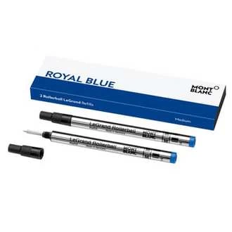 Mont Blanc LeGrand Royal Blue Rollerball Twin Pack Refill - Broad Nib