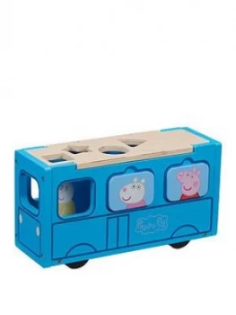 Peppa Pig Peppas Wood Play School Bus Shape Sorter