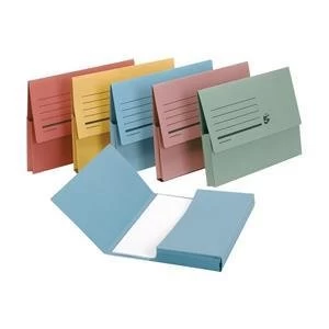 5 Star Document Wallet Foolscap 285gms Assorted Pack of 50