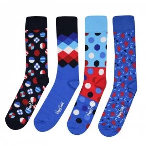 Happy Socks 4 Pack Socks - Blue