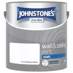 No Ordinary Paint Water Based Interior Vinyl Matt Emulsion Pure Brilliant White 2.5 Litre - Johnstones