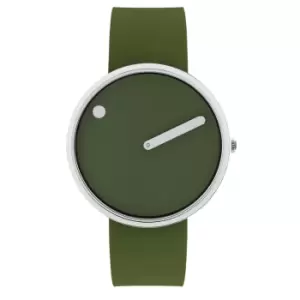 Picto 43396-7764S Olive Green Dial And Silicone Strap Wristwatch
