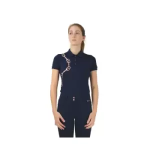Hy Womens/Ladies Exquisite Stirrup and Bit Collection Polo Shirt (XS) (Navy)