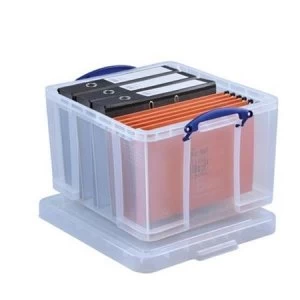 Really Useful 42L Plastic Lightweight Robust Stackable Storage Box Clear