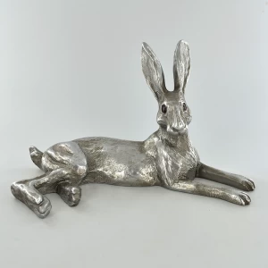 Antique Silver Bluebell Hare Ornament