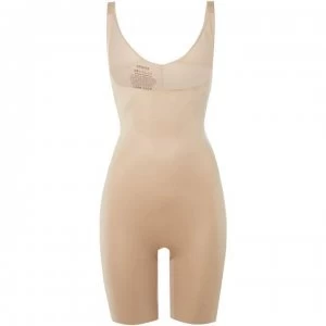 SPANX Power Conceal Her Open Bust Mid Thigh Bodysuit - Nude