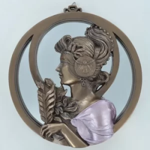 Art Nouveau Lady Mirror With Leaves