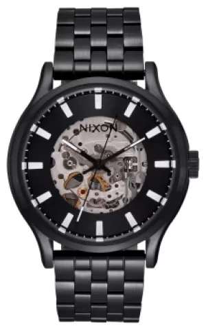 Nixon Spectra Black Monochrome Skeleton Dial A1323-004 Watch