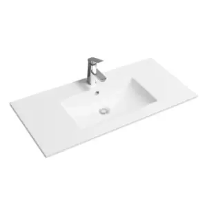 Limoge Thin-edge Ceramic 101Cm Inset Basin With Scooped Bowl