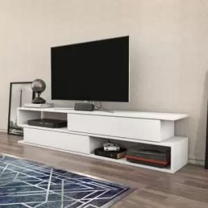 Cortez Unique Design tv Stand, tv Cabinet, tv Console, tv Unit With Two Cabinets And Two Open Shelves - Anthracite - Anthracite - Decorotika