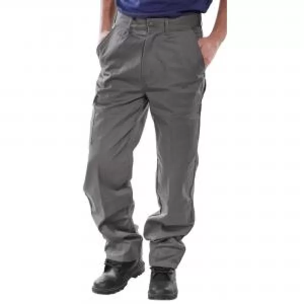 Click Heavyweight 9 oz Drivers Trousers Grey 38"