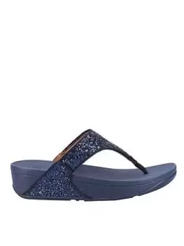 FitFlop Lulu Glitter Toe-Thong Sandals, Navy, Size 5, Women
