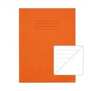 RHINO 9 x 7 Exercise Book 48 pages 24 Leaf Orange 12mm Lined with
