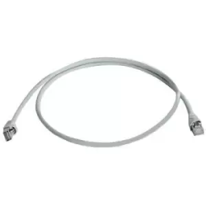 Telegaertner L00000A0081 RJ45 Network cable, patch cable CAT 6A S/FTP 1m Grey UL-approved, Flame-retardant, incl. detent