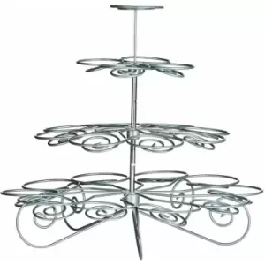Premier Housewares - 4 Tier Silver Wire 23 Cups Cupcake Stand