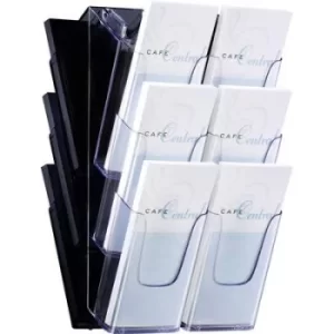 Sigel LH137 Brochure holder Acrylic glass (clear) A6, DIN long No. of compartments 3 (W x H x D) 120 x 375 x 115 mm