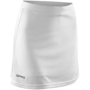 Spiro Ladies/Womens Windproof Quick Dry Sports Skort (L) (White)
