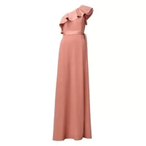 Adrianna Papell One Shoulder Satin Crepe Gown - Brown