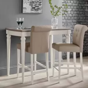Montreal Pair Of Soft Upholstered Bar Stools - Bonded Leather