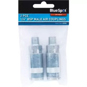 2 Piece 1/4" BSP Male Air Couplings