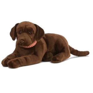 Living Nature Soft Toy - Giant Plush Labrador Dog, Chocolate Brown (60cm)