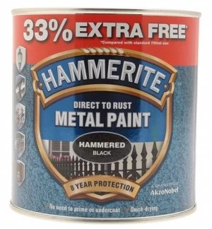 Hammerite Hammered 750ML+33% - Black